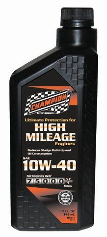 Champion Brands 4030H High Mileage 10W-40 SM Motor Oil - 12 Quart Case