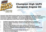CHAMPION RACING OIL EUROPEAN SYNGOLD FULL SYNTHETIC 5W-40 (1 QUART) SAPS 4434H