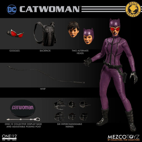 Mezco ONE:12 COLLECTIVE Catwoman Purple Suit Exclusive Action Figure