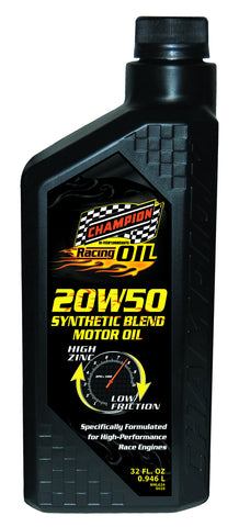 Champion Brands - Synthetic Blend 20w-50 Racing Motor Oil, 1x1 Qt.