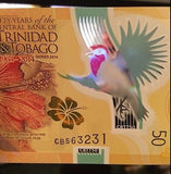 Trinidad and Tobago 50 Dollars New 2014 Polymer Commemorative Uncirculated.