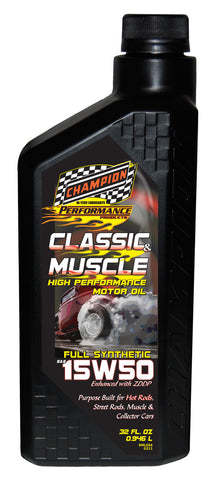 Champion Brands - Classic & Muscle Full Synthetic 15W-50 Motor Oil, 1x1 Qt.