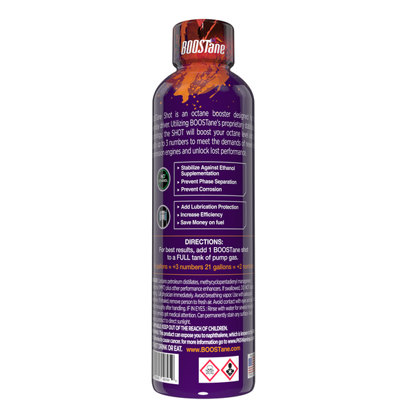 BOOSTane Shot Octane Booster 96 Octane for 16 Gallons (4-Ounce Bottle ...