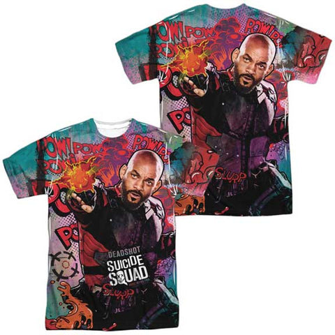 Suicide Squad DEADSHOT PSYCHEDELIC CARTOON MENS SUBLIMATED TEE