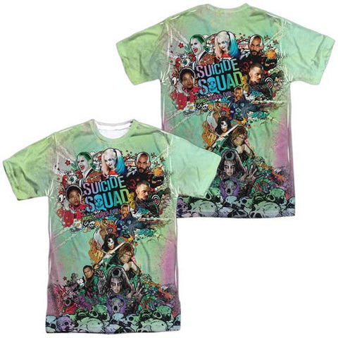 Suicide Squad PSYCHEDELIC CARTOON MENS SUBLIMATED TEE POLY/COTTON BLEND (65/35)
