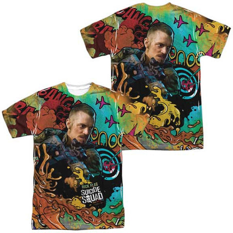 Suicide Squad RICK FLAG PSYCHEDELIC CARTOON MENS SUBLIMATED TEE
